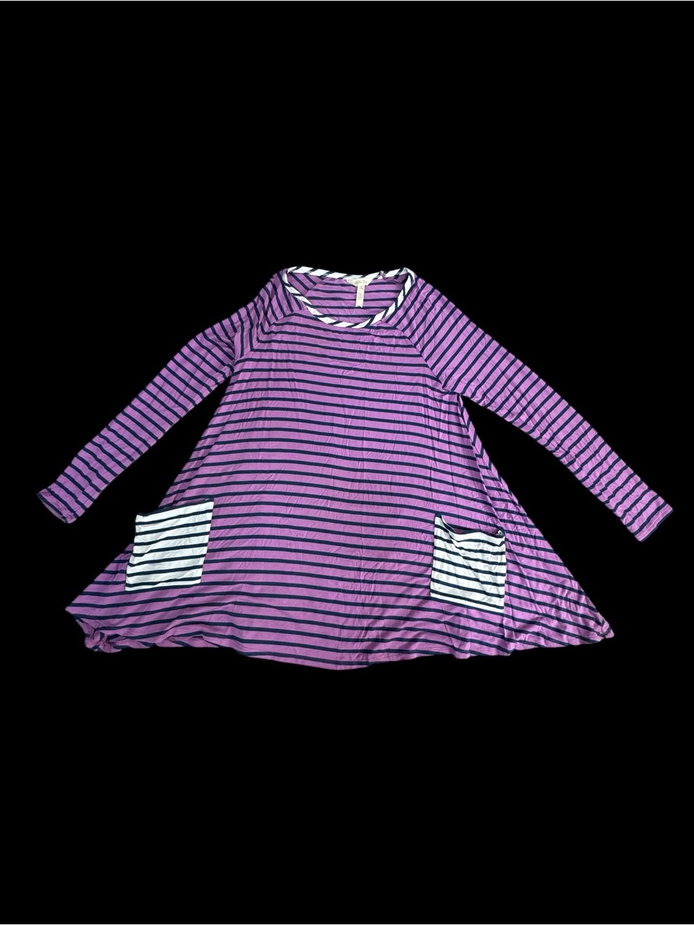 Matilda Jane Purple and Navy Striped Long-Sleeve Pocket Tunic
